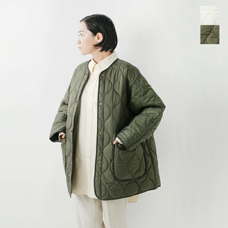Shinzone シンゾーン ノーカラー ショート キルティング コート “SHORT 