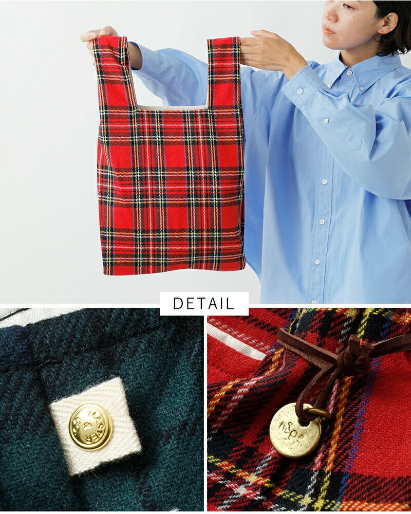 MASTER&Co MASTER&Co. マスターアンドコー ウール タータンチェック エコバッグ スモール mc1392 レディース :  aranciato ヤフー店 - 通販 - Yahoo!ショッピング