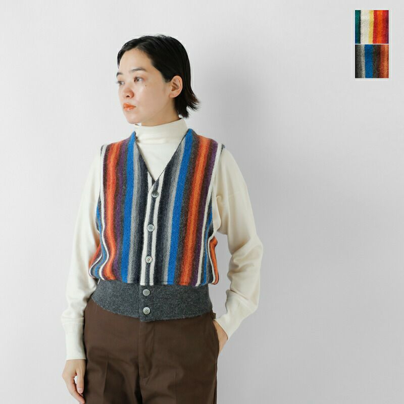 ☆】【30%OFF】COOHEM コーへン ウール アルパカ マルチ ストライプ