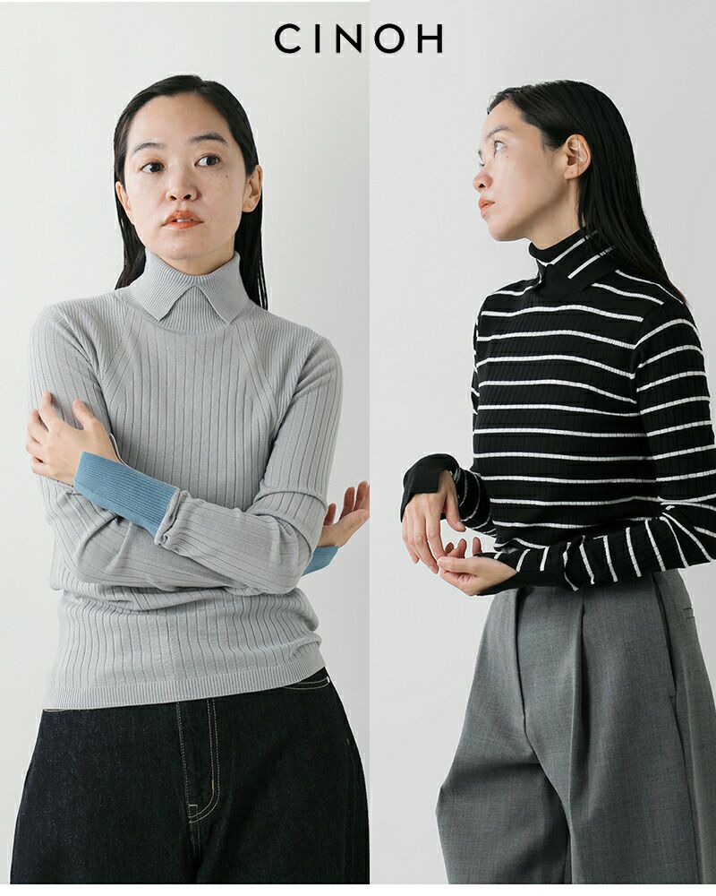 CINOH チノ メリノウール タートルネック ニット プルオーバー “TURTLENECK TIGHT KNIT” 24wkn001-2-tr  2024aw新作 レディース | Piu di aranciato(ピウディアランチェート)