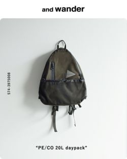 クーポン対象】and wander アンドワンダー PE/CO 20L デイパック “PE