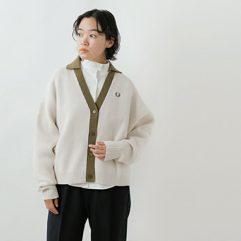 FRED PERRY フレッド ペリー リブ レイヤードカラー ニット