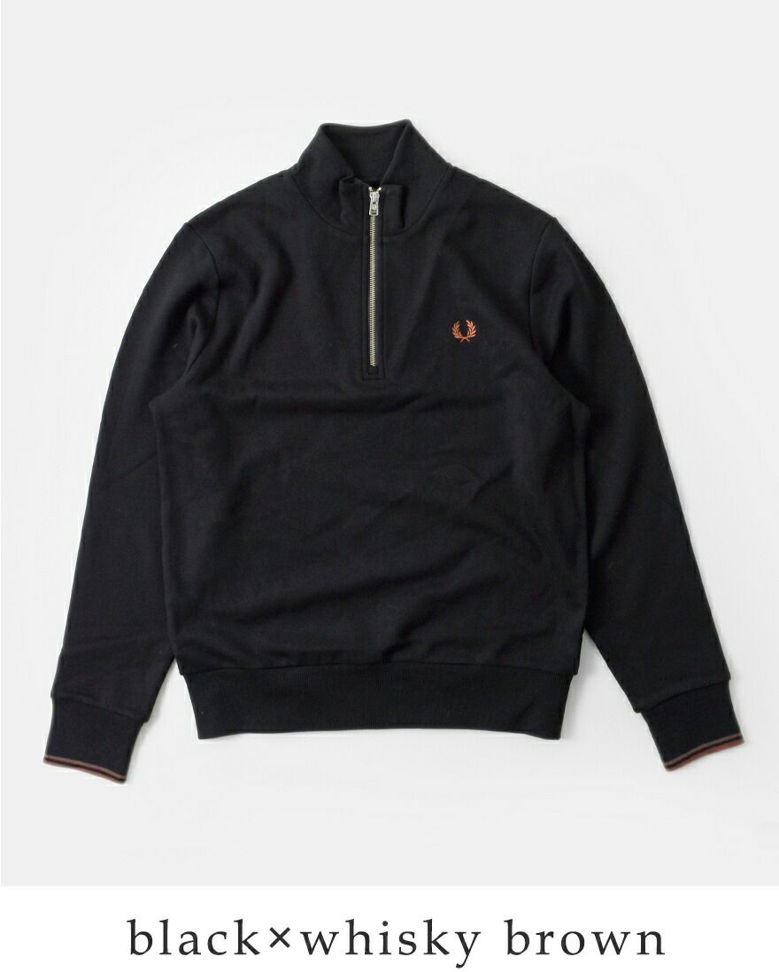 FRED PERRY ハーフジップ トレーナー M 黒 FRED PERRY ブラック