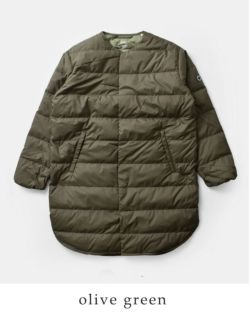 ORCIVAL オーチバル ライトダウン ノーカラー ロング コート or