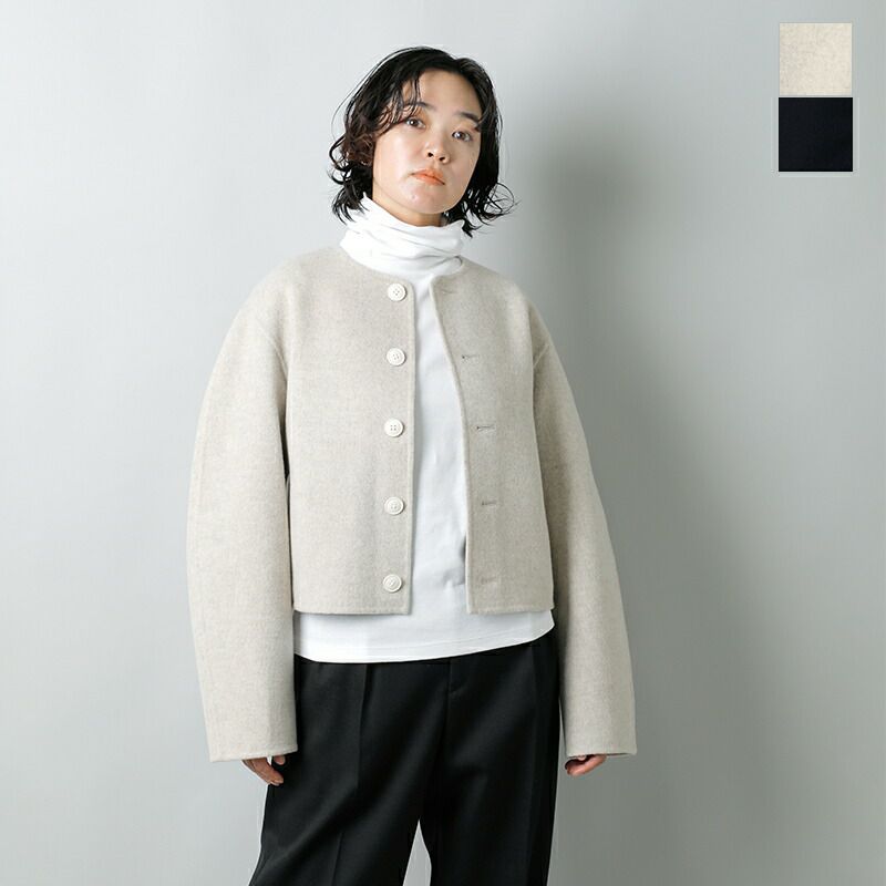 ☆】【30%OFF】LOEFF ロエフ ウール カシミヤ リバー ラウンドフォルム