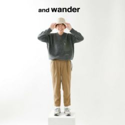 and wander アンドワンダー リサイクルウール ツイード テーパード