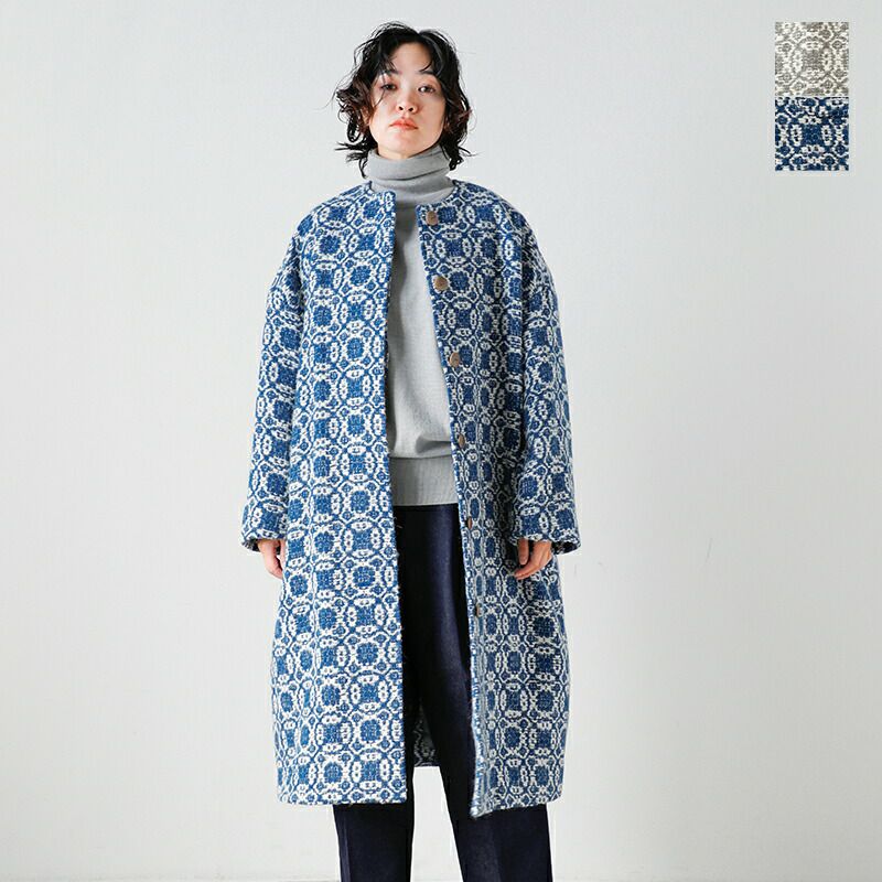 30%OFF】kijinokanosei キジノカノウセイ ウール シルク混 ノーカラー