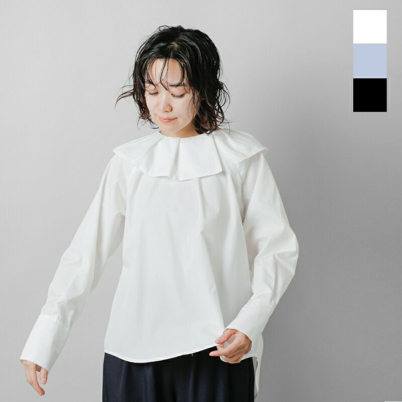 whyto ホワイト アシンメトリー カラー ブラウス “ASYMMETRY COLLAR 