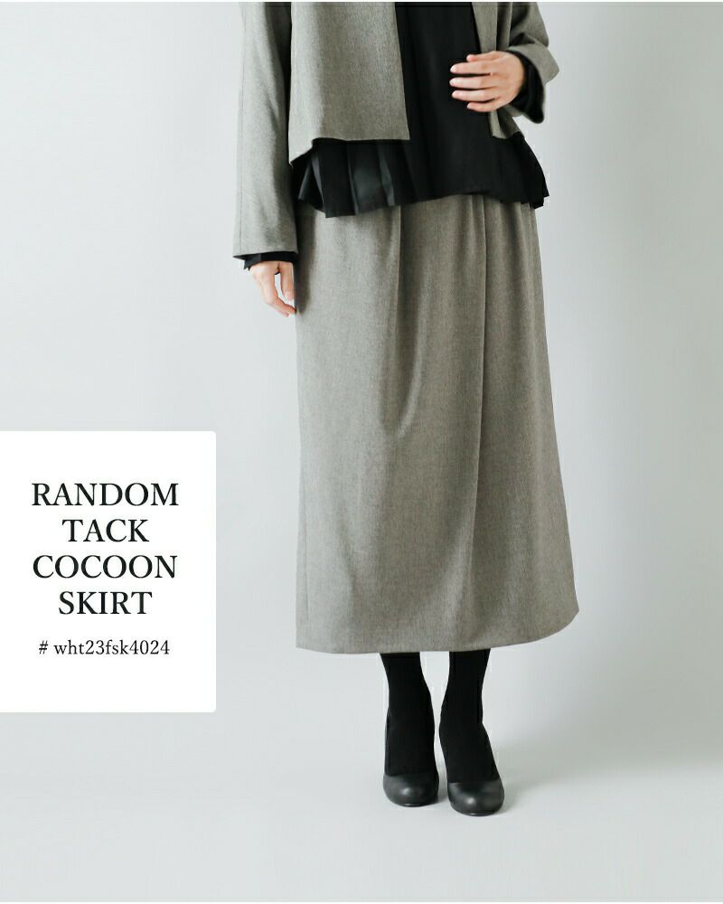 whyto ホワイト ランダムタック コクーンスカート “RANDOM TACK COCOON 