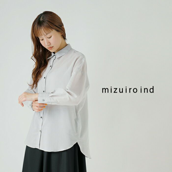 mizuiro-ind ミズイロインド コットン混 ロングスリーブ ワイド 