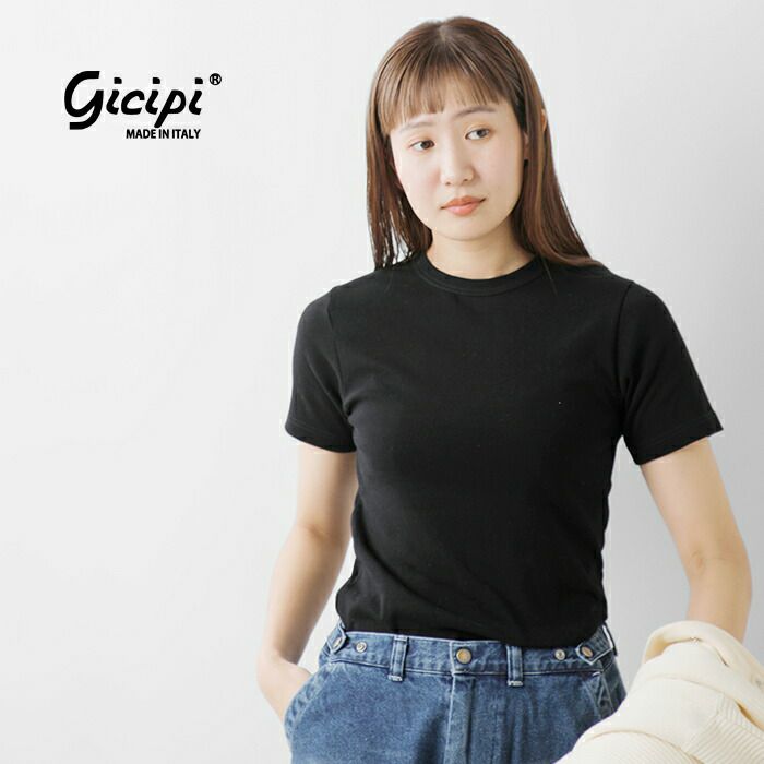 【2024ss新作】GICIPI ジチピ コットン フライス クルーネック Tシャツ “CRISTALLO” 2412p