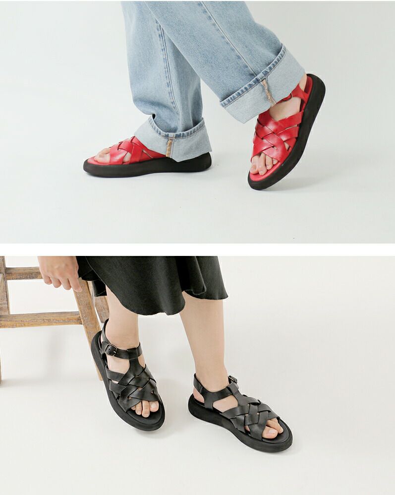クーポン対象】BRADOR ブラドール レザー メッシュ フラット