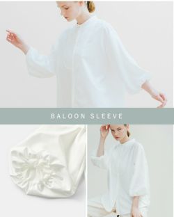 40%OFF】whyto ホワイト バルーンスリーブ ブラウス “BALOON