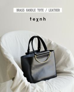 texnh テクネ イタリアン キップレザー 真鍮 ハンドル 2way トート バッグ “BRASS HANDLE TOTE / S”  b01-01021-l-ms レディース＊＊ | Piu di aranciato(ピウディアランチェート)