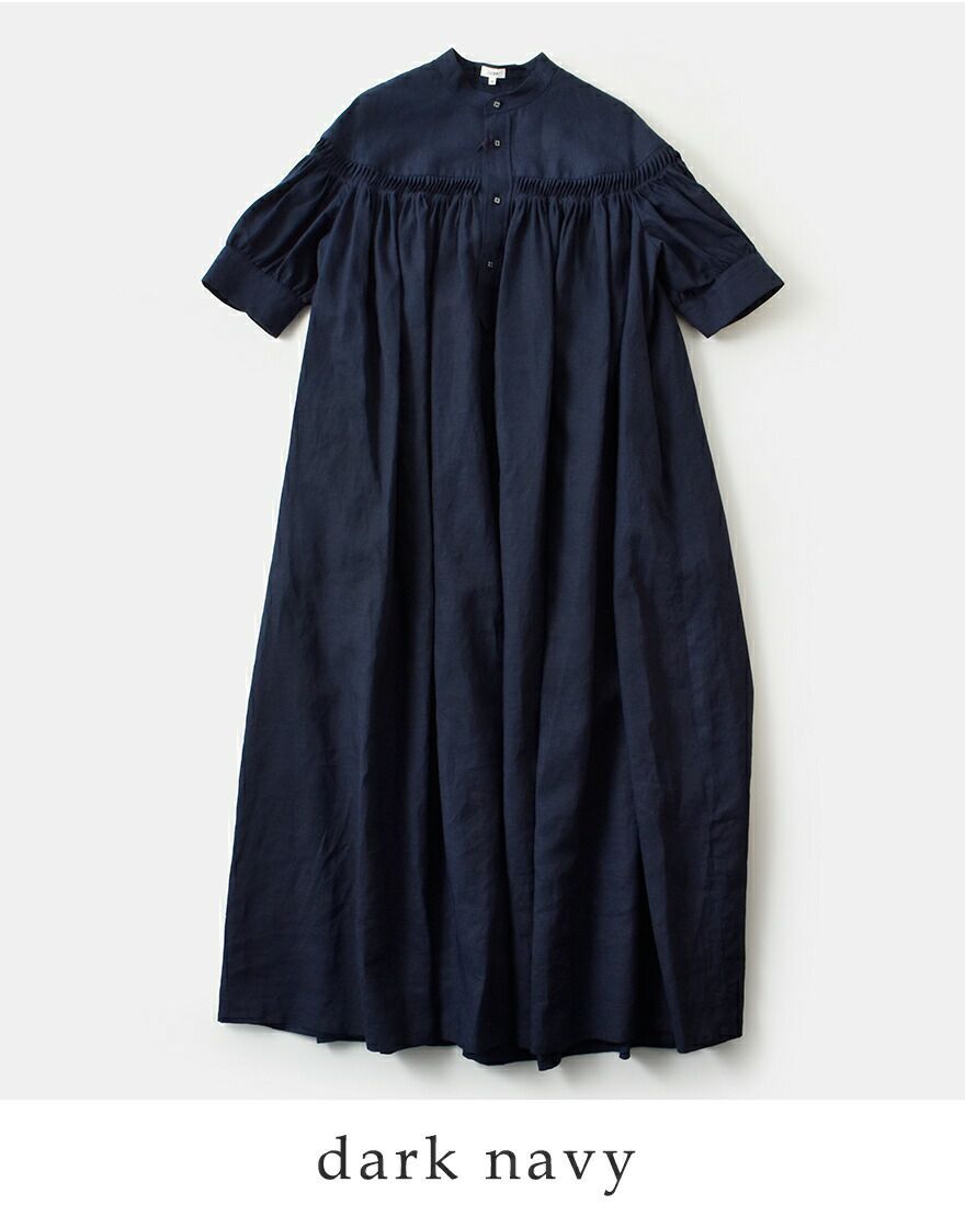 Scye サイ リネン キャンブリック タック ドレス 60/1Linen Cambric