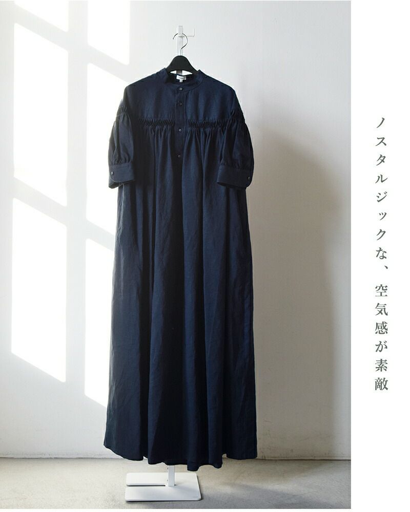 Scye サイ リネン キャンブリック タック ドレス “60/1Linen Cambric 