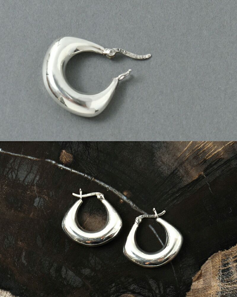 aura オーラ シルバー925 ドロップ フープ ピアス “drop hoop