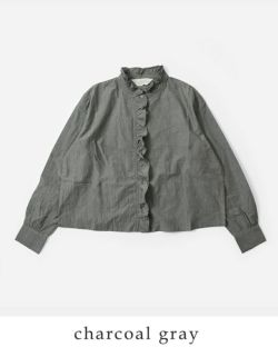 クーポン対象】MidiUmi ミディウミ コットン フリル シャツ “frill