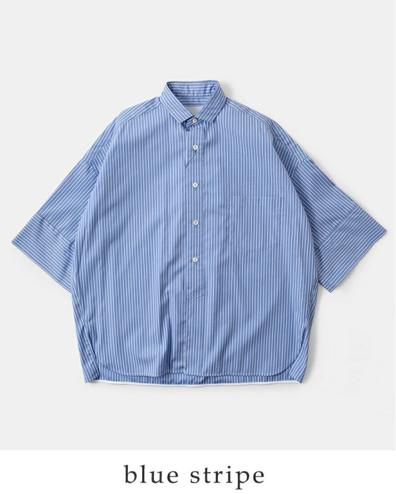 TICCA ティッカ コットン スクエア 半袖 ダブルカフス シャツ