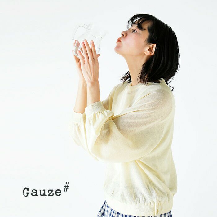 2024ss新作】Gauze# ガーゼ リネン ストリング アンティーク ニット 