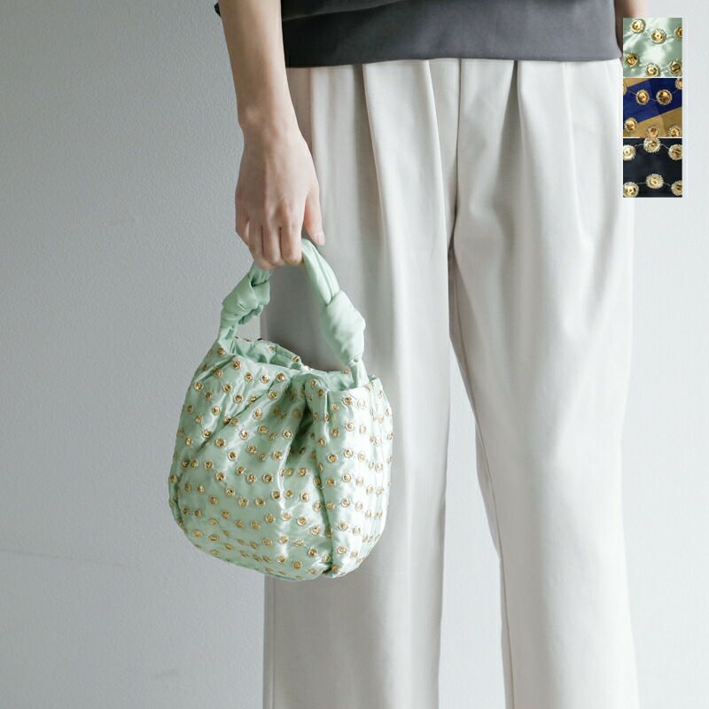 ne Quittez pas ヌキテパ 刺繍 ミニ バッグ “Poly Dupion EMB Mini Bag 