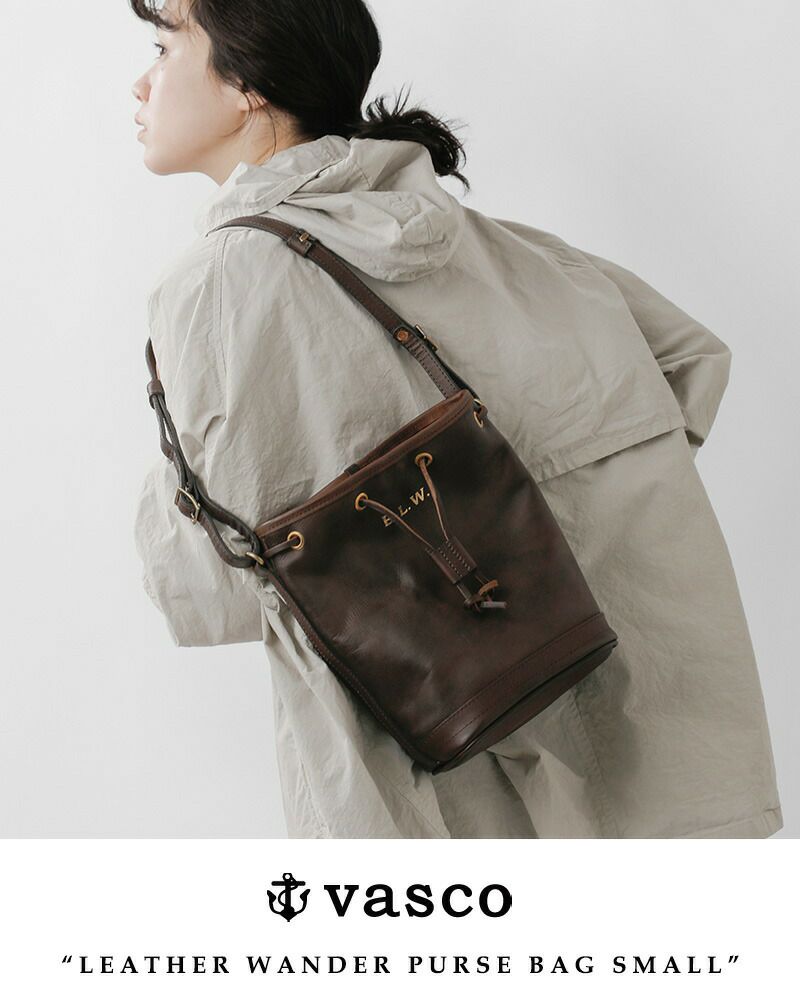 VASCO ヴァスコ OLD OIL レザー ワンダー パース バッグ スモール “LEATHER WANDER PURSE BAG SMALL”  vs-214l-mn ユニセックス | Piu di aranciato(ピウディアランチェート)