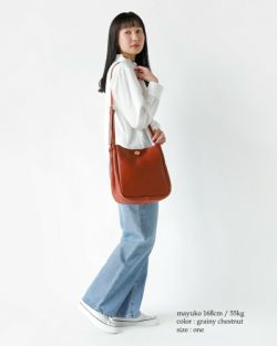 Mimi ミミ レザー ターンロック バケット ショルダーバッグ