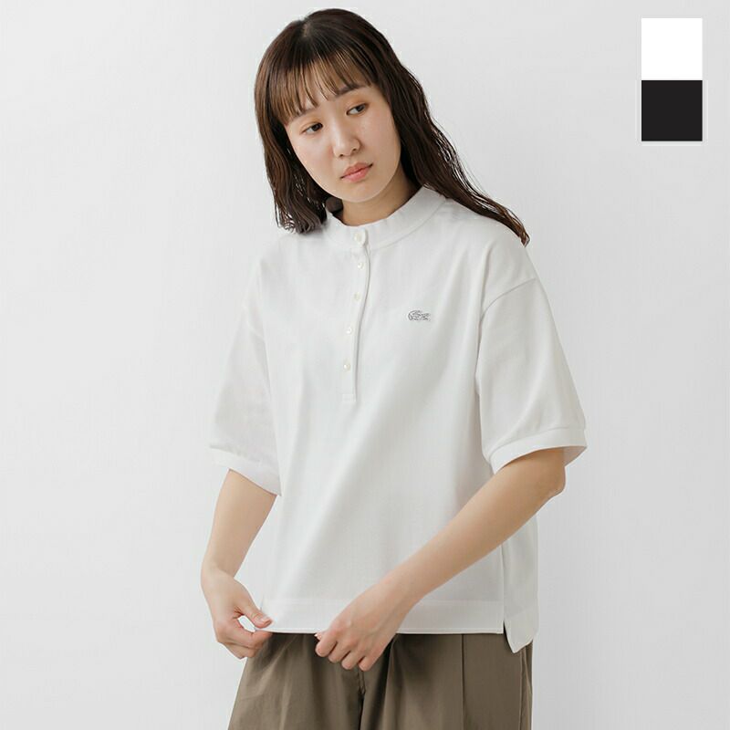 LACOSTE ラコステ コットン ヘンリーネック 半袖 ポロシャツ pf004j-mn