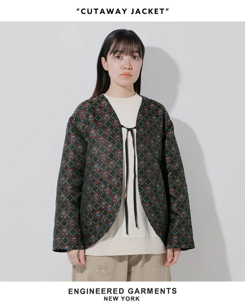 ☆】【30%OFF】ENGINEERED GARMENTS エンジニアド ガーメンツ フローラル ジャガード カッタウェイフロント ジャケット  “Cutaway Jacket” or525-mn 2024ss新作 レディース | Piu di aranciato(ピウディアランチェート)