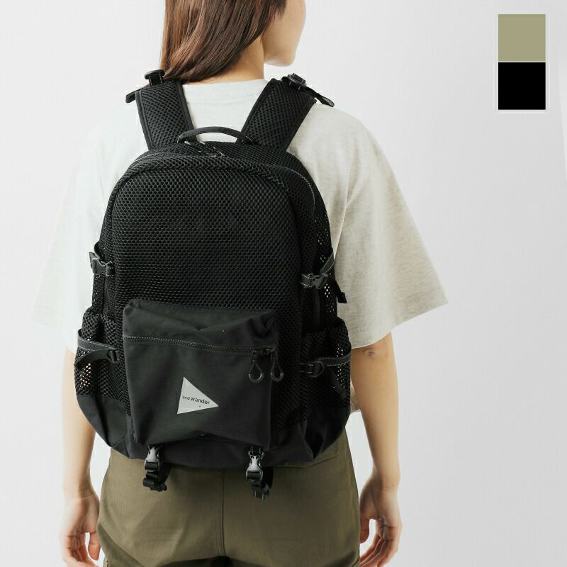 and wander アンドワンダー 防水 3D メッシュ バックパック “3D mesh backpack” 574-4975223-ms  ユニセックス | Piu di aranciato(ピウディアランチェート)