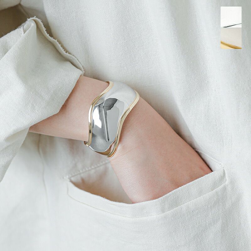 JAMIRAY ジャミレイ ウェービー シルバー バングル “WAVY SILVER BANGLE” 224-270113-rf レディース |  Piu di aranciato(ピウディアランチェート)