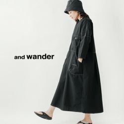 and wander アンドワンダー コットン リップ ドレス “C/N rip