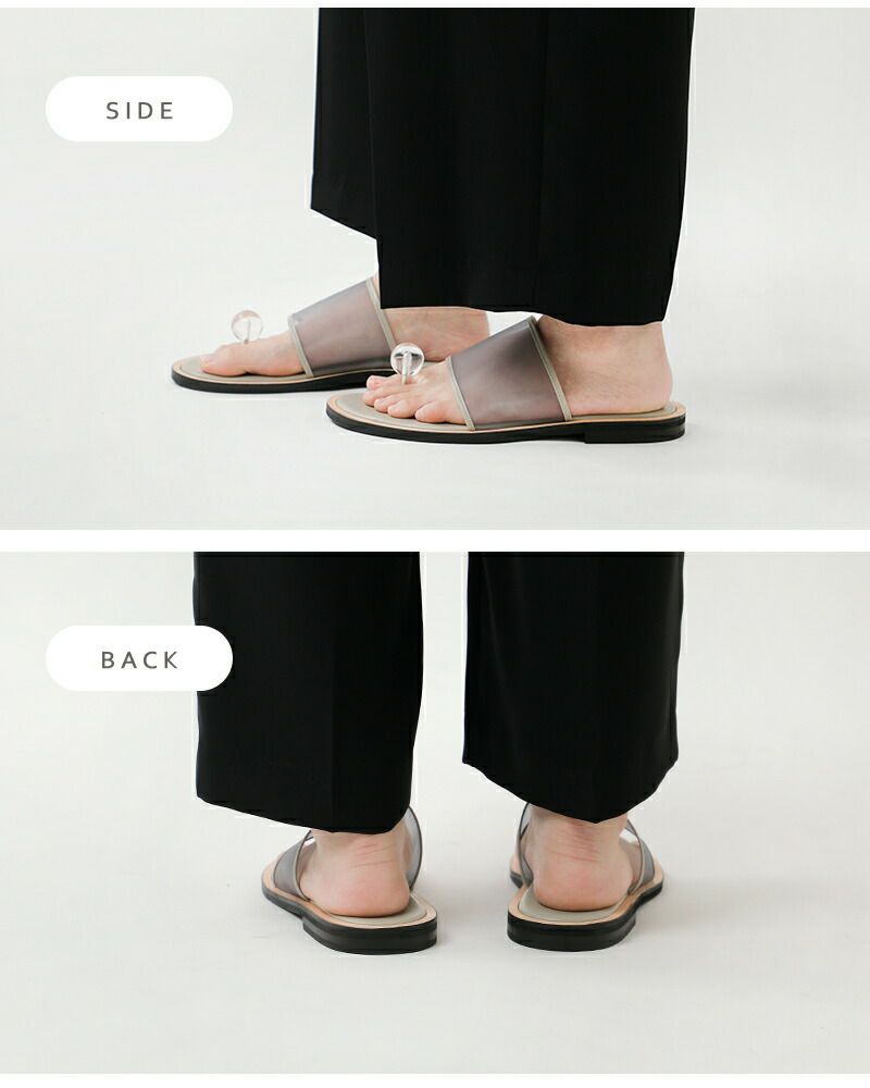 _Fot｜チュールメッシュ カウレザー フラット サンダル “clear