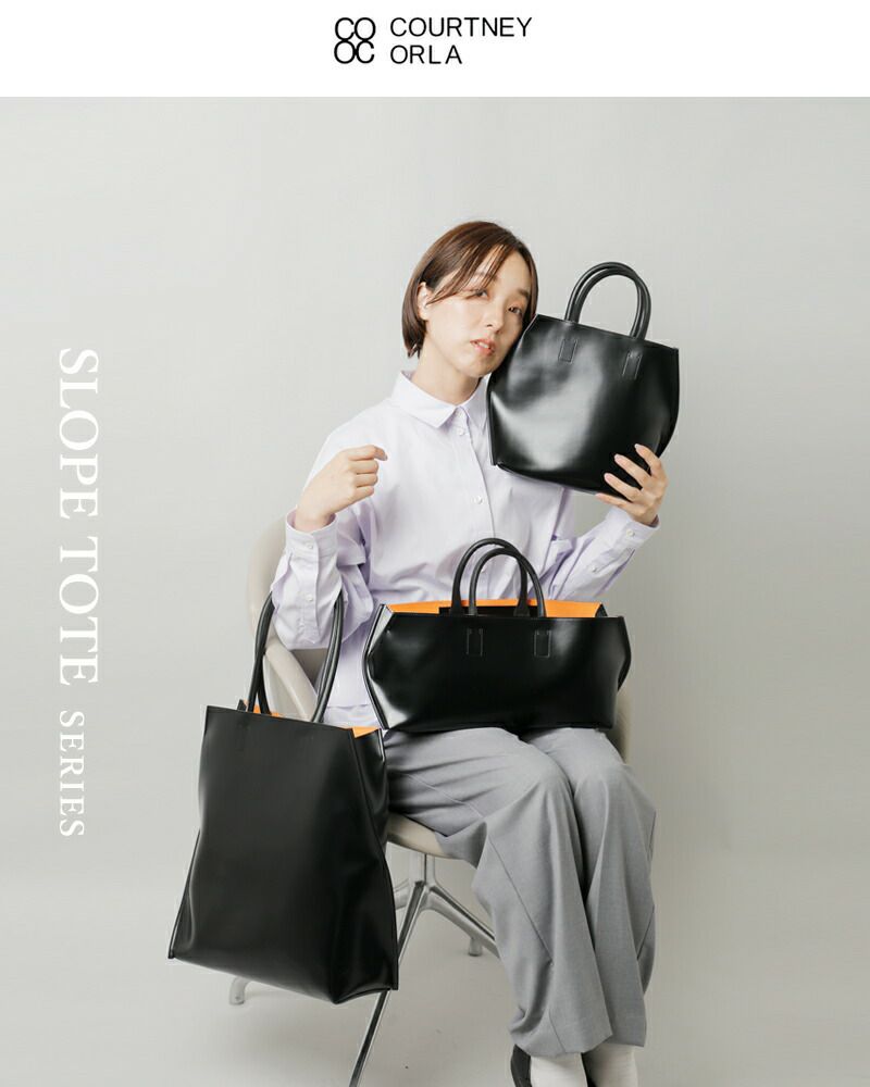 クーポン対象】COURTNEY ORLA コートニー オーラ PVC×レザー スロープ ワイド トートバッグ “SLOPE WINE TOTE”  slo23spv011003-ms レディース | Piu di aranciato(ピウディアランチェート)