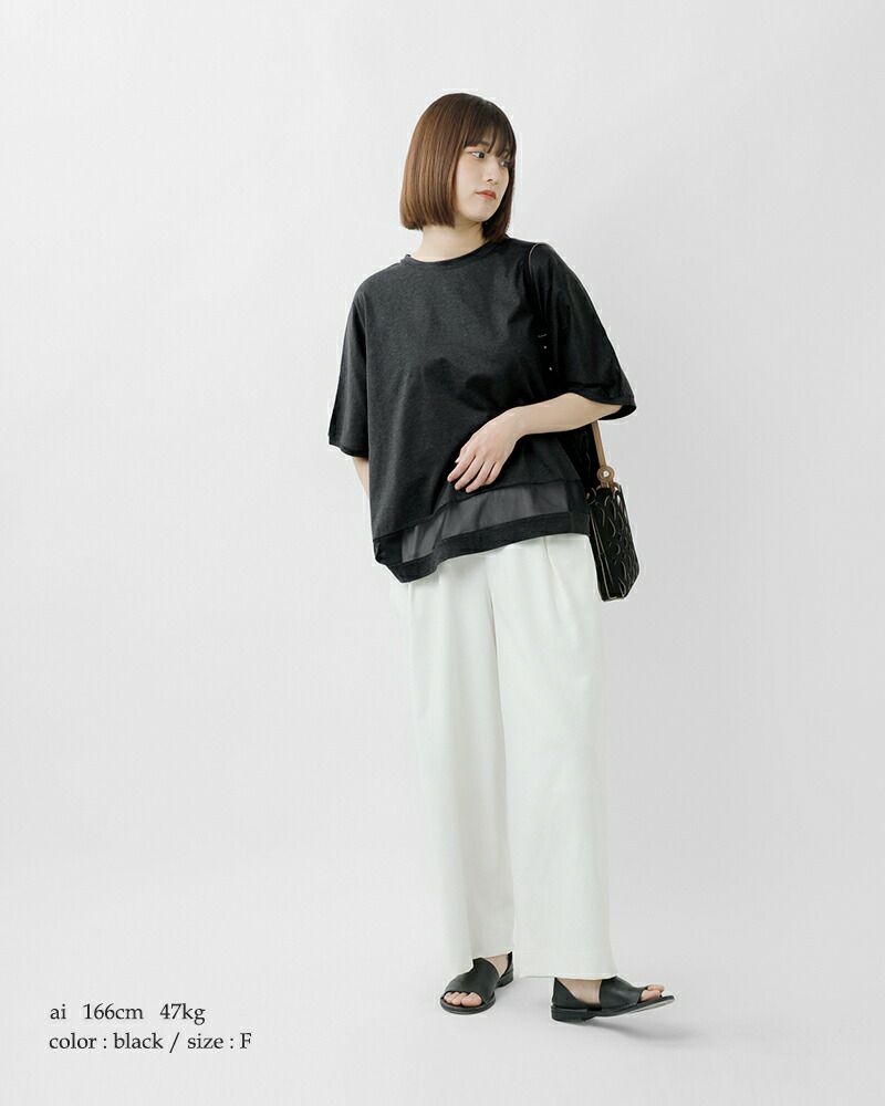 ミズイロインド【美品】アシンメトリーレースプルオーバー
