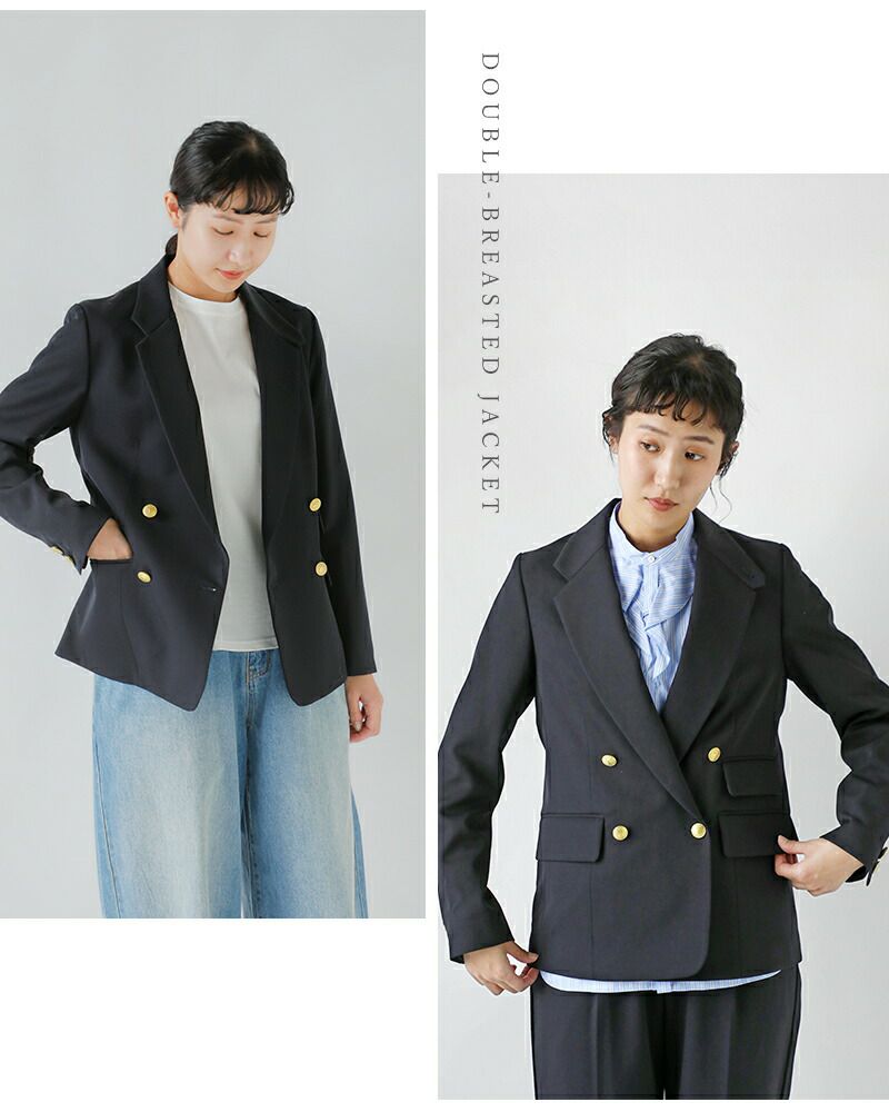 TICCA ティッカ ウールサージ ダブル ジャケット tbea-221-mt