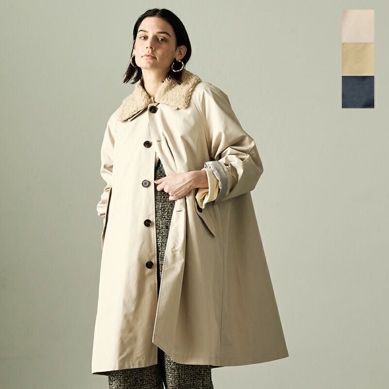 kha:ki カーキ リムーバルカラー Aライン コート “REMOVAL COLLAR COAT” mil24fjk3217-mn 2024aw新作  レディース【サイズ・カラー交換初回無料】 | Piu di aranciato(ピウディアランチェート)