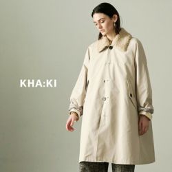 ☆】kha:ki カーキ リムーバルカラー Aライン コート “REMOVAL COLLAR COAT” mil24fjk3217-mn レディース  | Piu di aranciato(ピウディアランチェート)