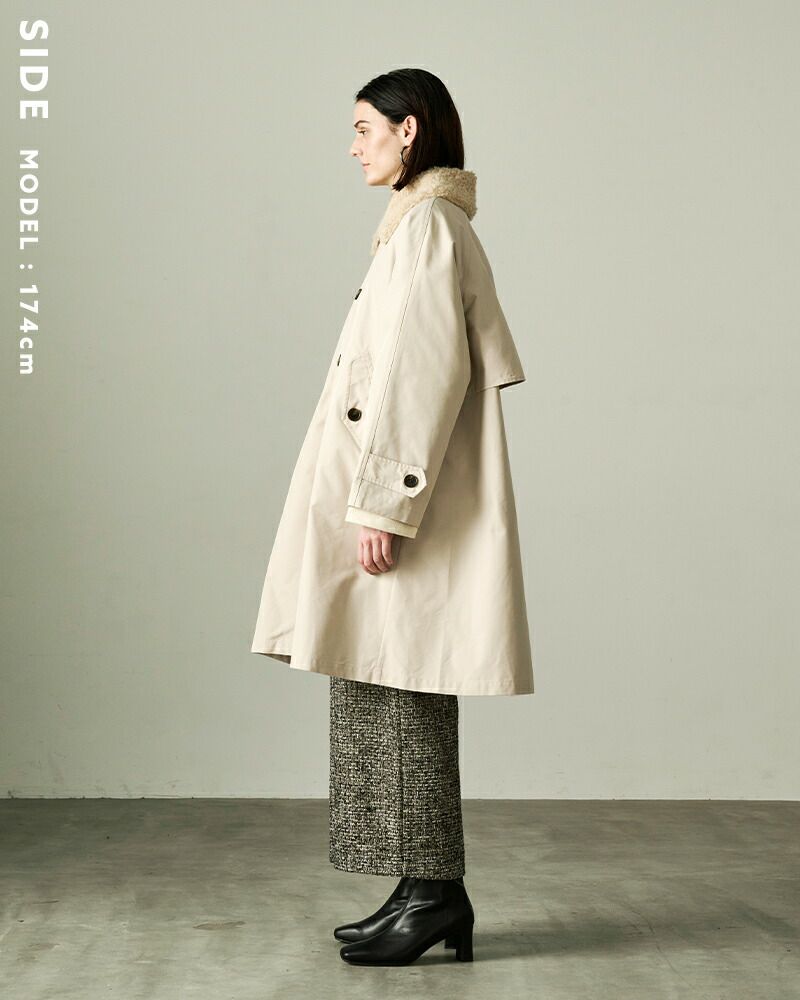 kha:ki カーキ リムーバルカラー Aライン コート “REMOVAL COLLAR COAT 