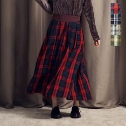 美品　Y's Redlabel　ワイズレッドレーベル　ミリタリースカート クーポン対象】kelen ケレン チェック Aライン スカート “FELINA