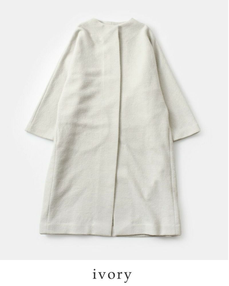 evam eva エヴァムエヴァ Press Wool Hooded Coat プレスウール