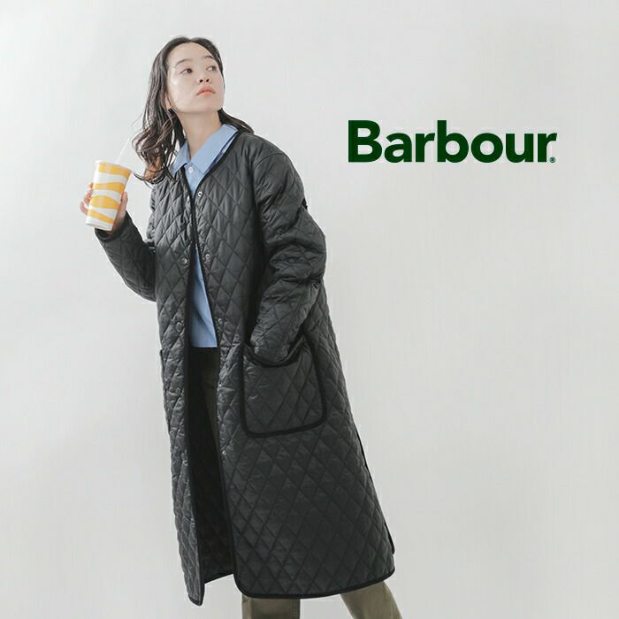 barbour ノーカラーキルティングロングコート(レディース) barbour ノーカラーキルティングロングコート(レディース)