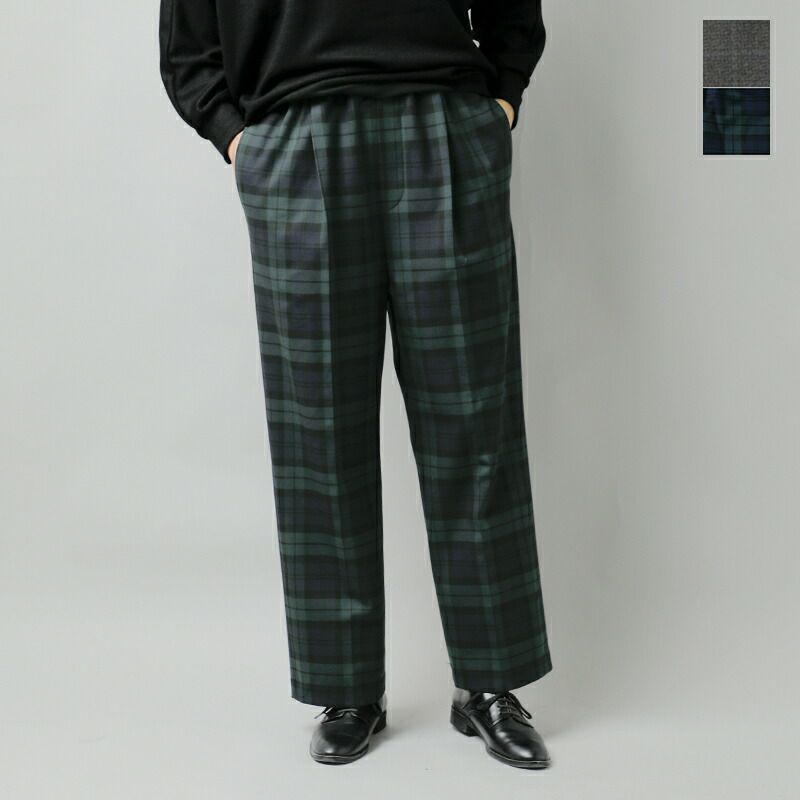 TRAVAIL MANUEL トラバイユマニュアル T/R チェック 裏起毛 1タック