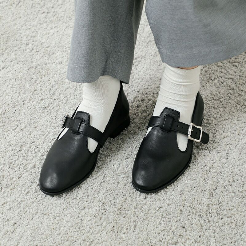 Portaille ポルタユ ホース レザー ストラップ シューズ f54-lkuflatmc 