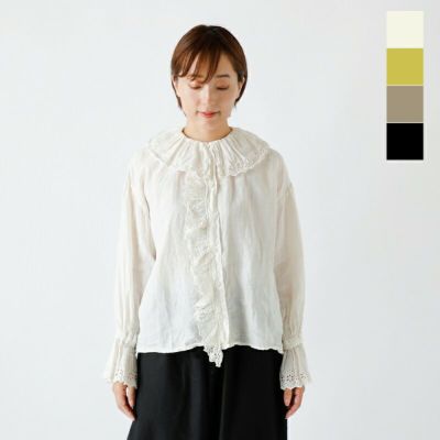 クーポン対象】Gauze# ガーゼ ラミーリネン アンティーク レース フリル ブラウス “ANTIQUE LACE FRILL BLOUSE”  g966-kk 2024aw新作 レディース | Piu di aranciato(ピウディアランチェート)