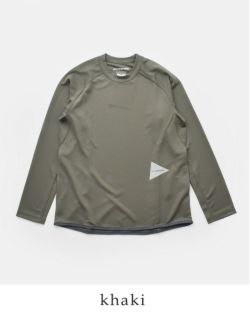 and wander アンドワンダー ドライジャージー ラグラン ロングスリーブ