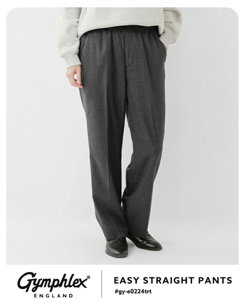 Gymphlex ジムフレックス ハウンドトゥース イージー ストレート  