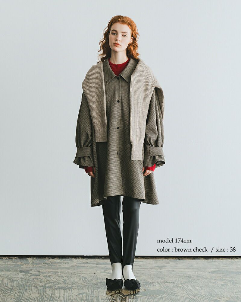 whyto ホワイト テントライン コート “tent line coat” wht24fjk4036-kk 2024aw新作  レディース【サイズ・カラー交換初回無料】 | Piu di aranciato(ピウディアランチェート)