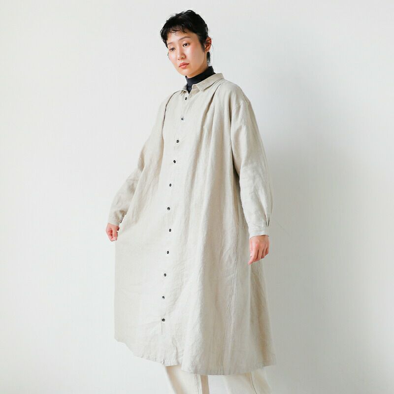 CLOLI クロリ リネン タック シャツ ドレス “LINEN TUCK SHIRT DRESS” cl-d0011-kk 2024aw新作  レディース | Piu di aranciato(ピウディアランチェート)