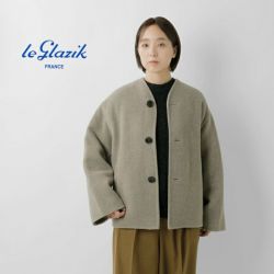 【希少】70s フランス製 LeGlazik ブラック ダブル ワークジャケット クーポン対象】Le Glazik ルグラジック SUPER100s ウール カラーレス